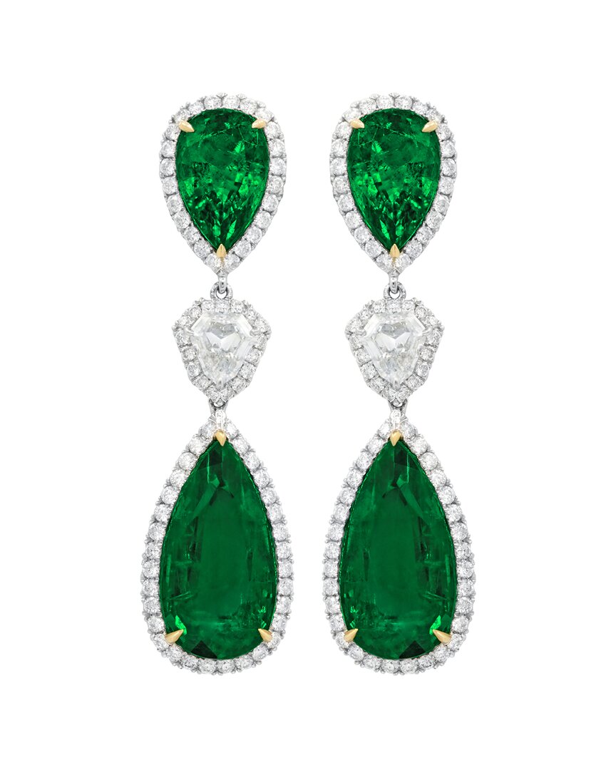 Diana M. Fine Jewelry 4.60 Ct. Tw. Diamond & Emerald Earrings