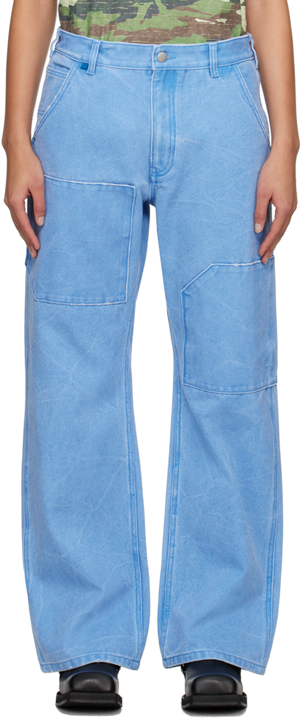 Acne Studios Blue Patch Jeans In Aqo Powder Blue